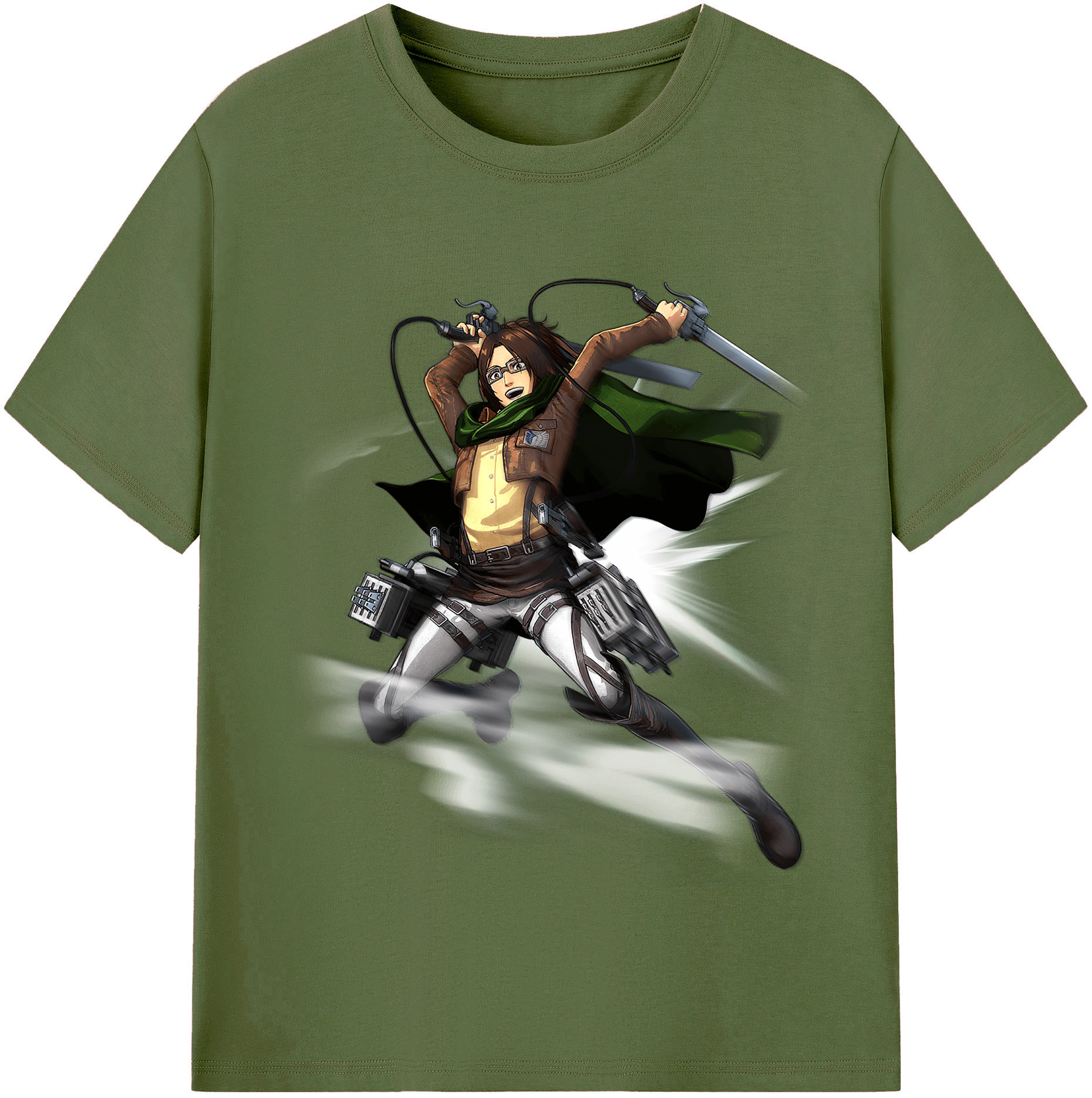 （画像用） 進撃の巨人 ハンジ·ゾエ Attack on Titan Hanji Zoe 綿100％半袖Tシャツ（フロントプリント）